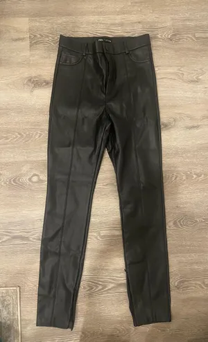 High Waisted Faux Leather Pants thumbnail 4
