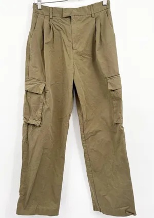 Incu Womens Olive Green Pleated Utilitarian Gorpcore Outdoor Cargo Pants Size 8 thumbnail 1