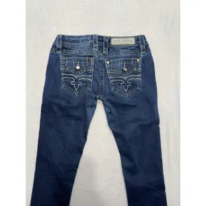 Rock Revival Women's Alivia Skinny Dark Wash Low Rise Jeans Studded Sz 27 thumbnail 8