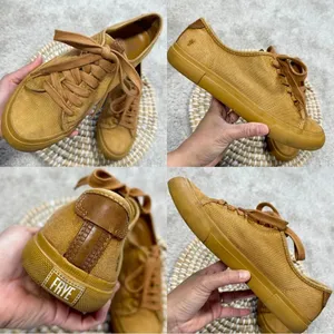 Frye Women’s Ludlow Low Top Yellow Canvas Lace Up Sneaker Shoes Size 8 thumbnail 11