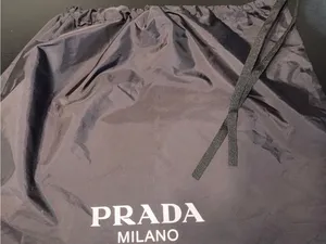 Prada Black Nylon Logo Drawstring Bag thumbnail 11