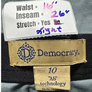 Democracy Cargo Pants‎ AB Tech Utility Stretch Green Size 10 thumbnail 3
