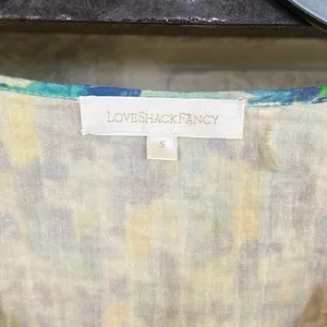 Love Shack Fancy 100% Cotton Blue Yellow Audette Floral Mini Dress Size Small thumbnail 3