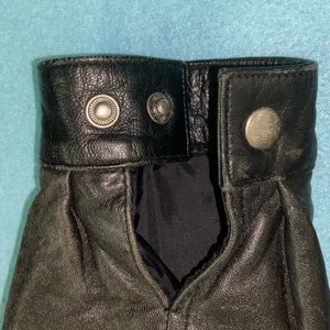 CHEROKEE leather zip up long sleeve 2 pockets derby jacket coat black size M thumbnail 3
