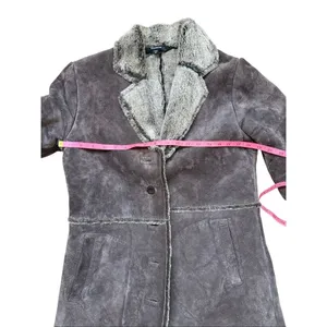 Express Y2K Vintage Genuine Suede and Shearling Brown Penny Lane Coat Medium thumbnail 3