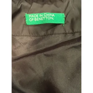 United Colors of Benetton Down Puffer Coat Women’s L‎ Black Y2K Gorpcore Long thumbnail 5