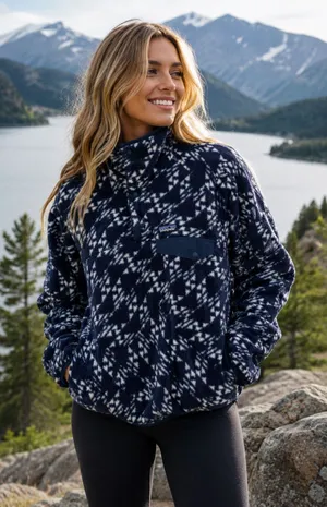 Patagonia Synchilla Snap-T Pullover blue pattern unisex fits 4-6 thumbnail 1