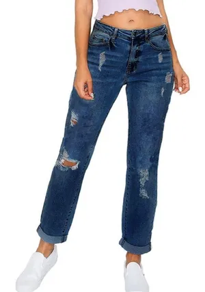 Hollister Low Rise Distressed Boyfriend Jeans thumbnail 1