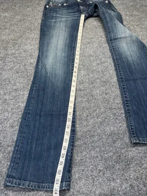 Miss Me Blue Low-Rise Boot Cut Stretch Denim Jeans thumbnail 6