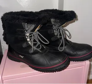 Pajar Canada Black Shearling Lined Snow Duck Women Winter Boots size 7-7.5 thumbnail 1
