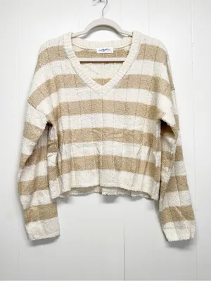 NEW CARLY JEAN LOS ANGELES CJLA Celeste Sweater Tan Cream Large thumbnail 3