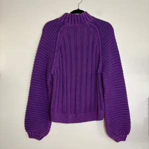 Free‎ People My Only Sunshine Purple Chunky Knit Mock Neck Sweater Womens Small thumbnail 6