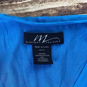 Midnight Velvet Women’s Blouse Layered Sleeveless Blue Size Large thumbnail 5