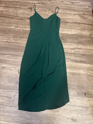 Lulu's Emerald Green Spaghetti-Strap Midi Dress with Front Slit thumbnail 6