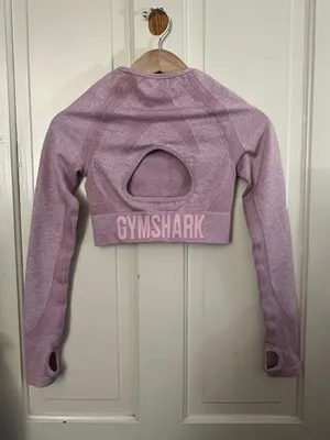 Gymshark Flex Sports Long Sleeve Crop Top Calm Pink Size Small thumbnail 8