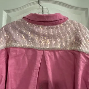 UMGEE Pink Corduroy Sequin Star Denim Jacket Women's Size L‎ thumbnail 11