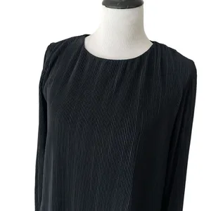 Abercrombie & Fitch Satin Micro Pleated Black Mini Dress Womens XXS Tall Party thumbnail 5