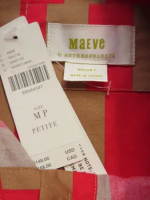 NWT Anthropologie Maeve Bettina in Red Honey Stripe Cotton Shirt Dress M Petite thumbnail 6