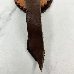 Soft Brown Leather Fringe Western Concho Rock Creek Idaho Boho Keychain Keyring thumbnail 6