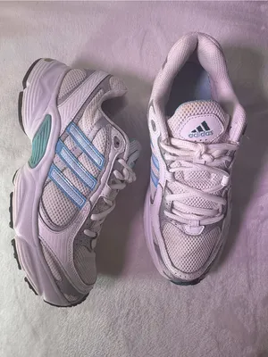 adidas White and Light Blue Women’s Athletic Running Shoes thumbnail 5