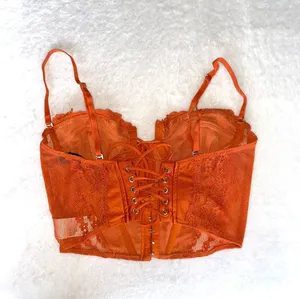 Edikted - Orange Payton Lace Corset thumbnail 1