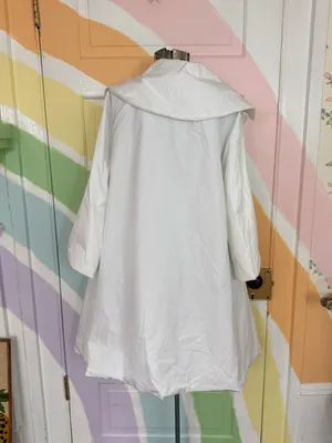 PLANET By Lauren G Nylon Emily Trench Coat White Oversized Sz OS 🧡🍄 thumbnail 7