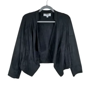 Jack By BB Dakota Big City Nights Black‎ Open Blazer Jacket Faux Suede Medium thumbnail 2