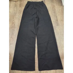 Katch Me black ribbed knit wide-leg trousers One Size Pants Stretchy thumbnail 5