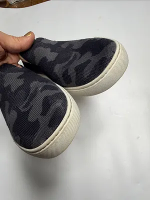 Rothy's The Original Slip On Sneakers Shoes Gray Black Camo S-601 Sz 10.5 thumbnail 3