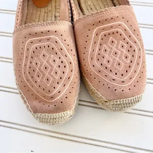 UGG Poppy Espadrille Flats Size 10‎ Pink Suede Perforated Scalloped 1100981 thumbnail 8