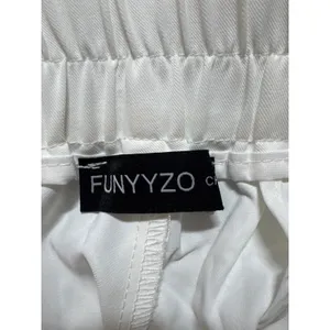 FUNYYZO White Wide Leg Dress Pants Elastic Waist Career‎ Casual XL thumbnail 5