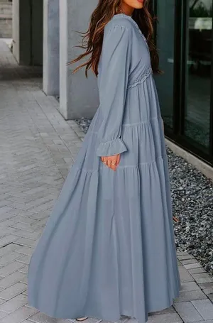Blue ruffle dress Size M thumbnail 1