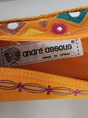 Andre Assous Orange Embroidered Espadrille Slip-On Shoes Size 9.5 thumbnail 13