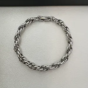 Twist Link Chain Bracelet for Men Women,Streetwear Punk Hip Hop Unisex Style thumbnail 1