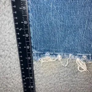 Madewell High Rise Slim Boyjean Women 32‎ Distressed Raw Hem Crop Medium Wash thumbnail 5