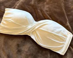 White Bandeau Twist Bikini Top thumbnail 2