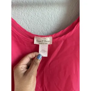 Karen T Design Hot Pink Balloon Bubble Dress Ruffle Midi Boho Flawless‎ OS Plus thumbnail 5
