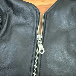 Vintage FIRST Black 100% Genuine Leather Biker Vest Women’s Halter Vest Size M thumbnail 9