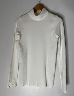 Athleta‎ White Swiftly Turtleneck Long Sleev Top Size M thumbnail 1