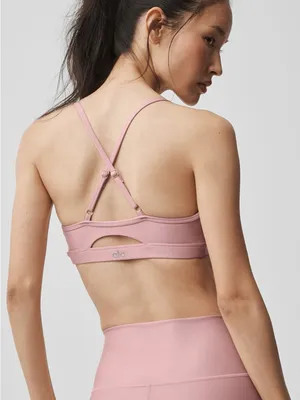 Alo Yoga NWT Airlift Intrigue Bra Vintage Pink Seamless Scoop Bralette Size S thumbnail 2
