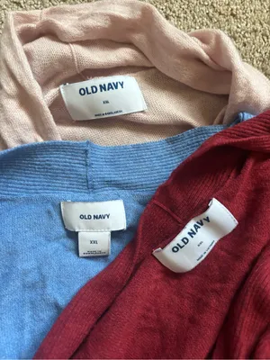 Bundle of 3 Old Navy Plus Size Maroon, Blue, Pink Open-Front Cardigans thumbnail 4