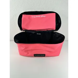 Victoria’s Secret Travel Case Pink Black Stripe Sexy Little Things NWT Gift thumbnail 9