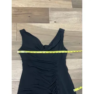 White House Black Market Womens Black Ruched Sheath Dress Size 8 thumbnail 7