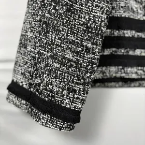 Karl Lagerfeld black/white Tweed‎ Suit Jacket Cropped work casual XL thumbnail 4