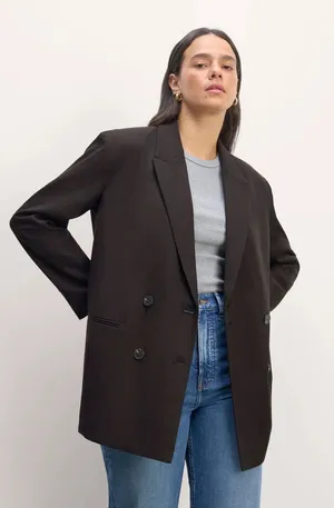 Everlane Double-Breasted Blazer Blazer In Buttersmooth NWT Size 2 thumbnail 1