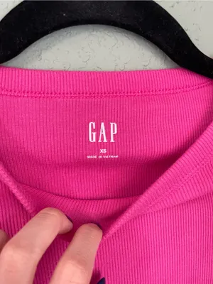 Gap Ribbed Long Sleeve Crewneck Long Sleeve Size XS Pink thumbnail 4