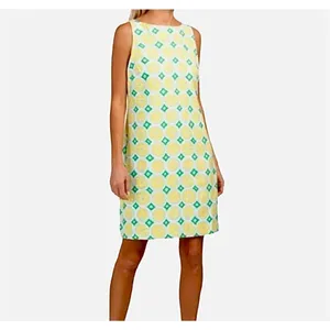Sail to Sable Lemon Print‎ Sleeveless Shift Dress MEDIUM Diamond Colorful thumbnail 2