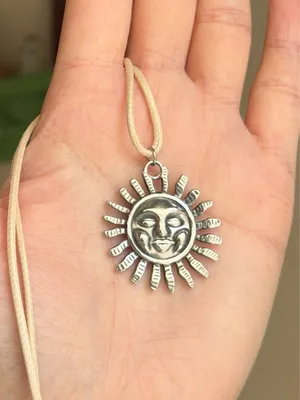 Handmade stainless steel sun boho retro vintage style necklace☀️ thumbnail 3