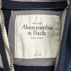 Abercrombie & Fitch blue fitted full zip hoodie thermal y2k vintage New York L thumbnail 3