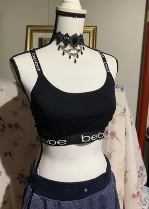 Bebe Black Sports Bra thumbnail 1
